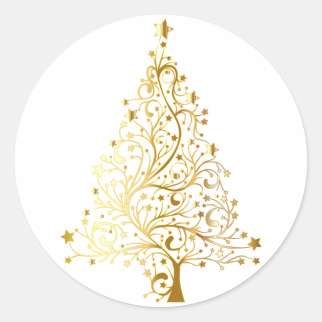 Adesivo Árvore de Natal Dourada (Frente)