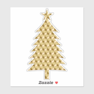 Adesivo Árvore de Natal Dourada Faux Metallic 3 d Boxes
