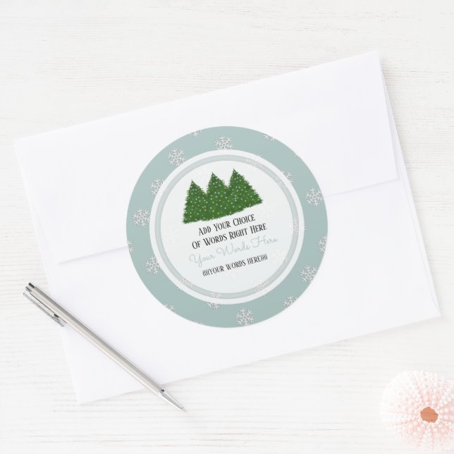 Adesivo Árvore de Natal e Floco de Neve (Envelope)
