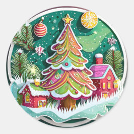 Adesivo Árvore de Natal e Huts