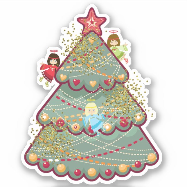 Adesivo Árvore de Natal e Vinil Sticker (Frente)