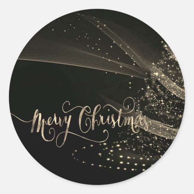Adesivo Árvore de Natal elegante brilhante em ouro (Frente)