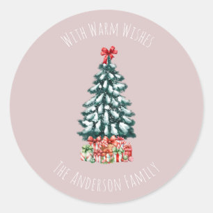Adesivo Árvore de Natal Elegante e Nevada Personalizada Ro