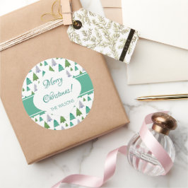 Adesivo Árvore de Natal em Aquarela Verde Feliz Natal