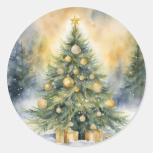 Adesivo Árvore de Natal em Letra Elegante Não Foto Aquarel