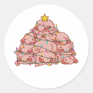 Adesivo Árvore de Natal Engraçado Natal Animal Natal