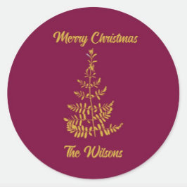 Adesivo Árvore de Natal Estilizada a Dourado