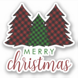 Adesivo Árvore de Natal Feliz da Xadrez de Natal