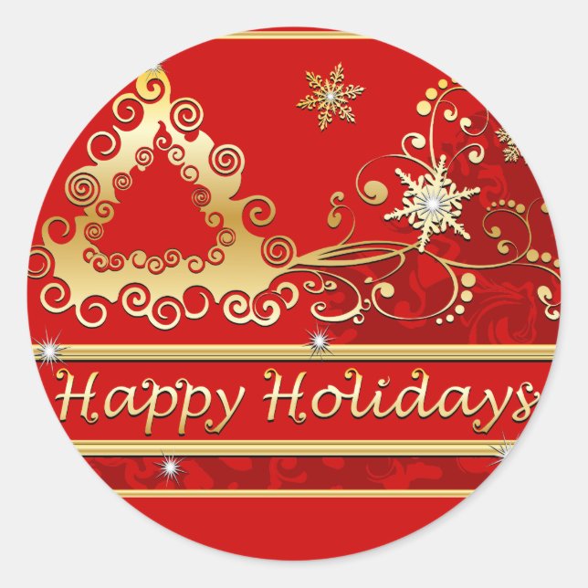 Adesivo Árvore de Natal Feliz de Férias (Frente)