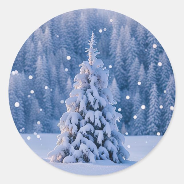 Adesivo Árvore de Natal Férias Neve (Frente)