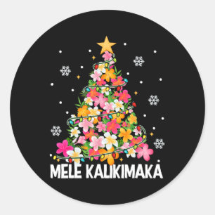 Adesivo Árvore de Natal Floral Havaiana Mele Kalikimaka Tr