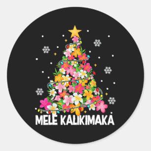 Adesivo Árvore de Natal Floral Havaiana Mele Kalikimaka Tr