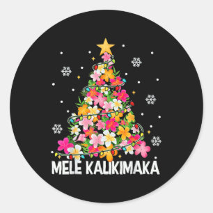 Adesivo Árvore de Natal Floral Havaiana Mele Kalikimaka Tr