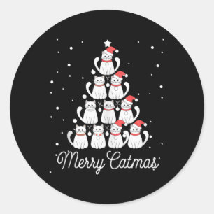 Adesivo Árvore de Natal Gato Xmas Árvore Feliz Natal