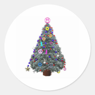 Adesivo Árvore de Natal Groovy do Hippie