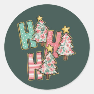 Adesivo Árvore de Natal Ho Ho Ho Árvores Alegres Coquette