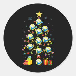 Adesivo Árvore de Natal Iluminando Bola de Voleibol Santa