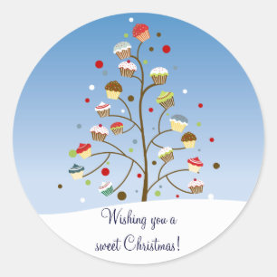 Adesivo Árvore de Natal invernal dos cupcakes