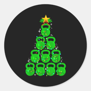 Adesivo Árvore de Natal Kettlebell Xmas Academia Treino Fi