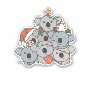Adesivo Árvore de Natal Koala — Natal Engraçado — Natal
