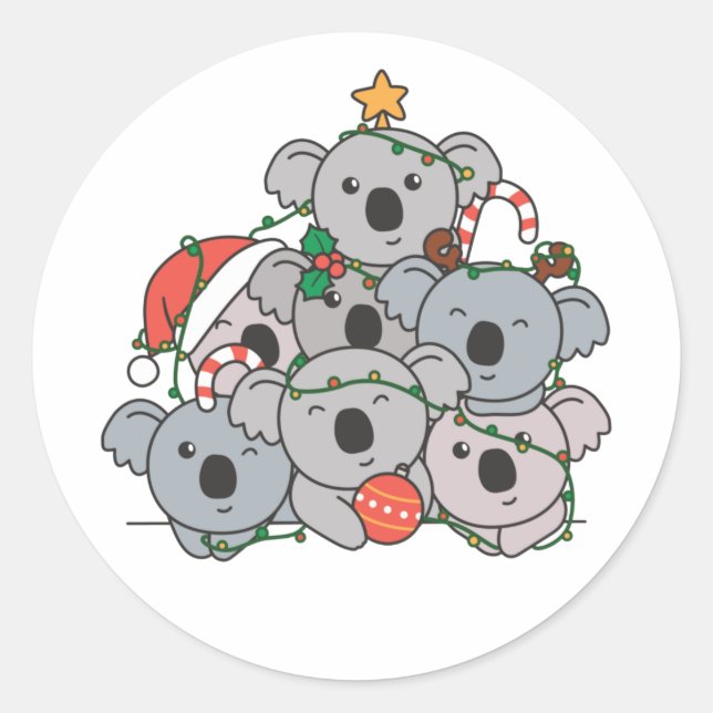 Adesivo Árvore de Natal Koala — Natal Engraçado — Natal (Frente)