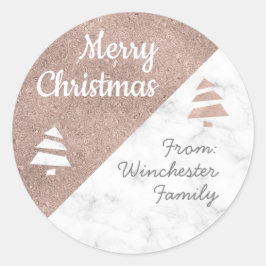 Adesivo Árvore de Natal Marble (Metálico: Rosa-ouro)