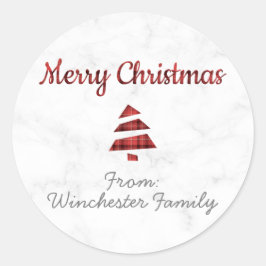 Adesivo Árvore de Natal Marble (Tartan: Vermelho e Preto)