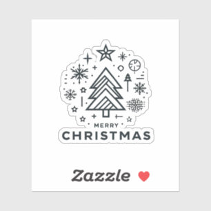 Adesivo Árvore de Natal minimalista Design de Natal feliz