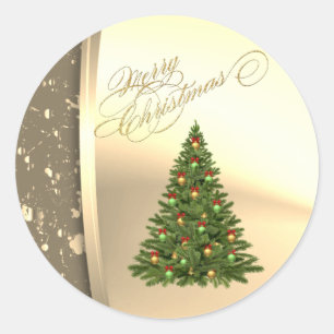 Adesivo Árvore de Natal Moderna, Dourado Falso