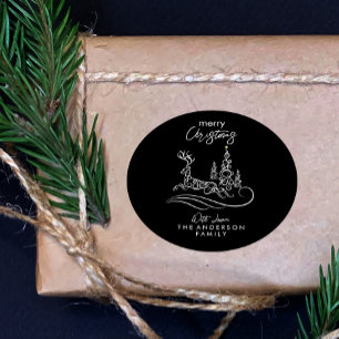 Adesivo Árvore de Natal Moderna e Elegante e Reindeer