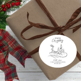 Adesivo Árvore de Natal Moderna e Elegante e Reindeer