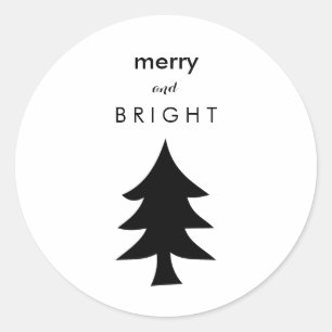Adesivo Árvore de Natal moderna preto e branco