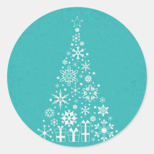 Adesivo Árvore de Natal Na moda elegante, branca e teta