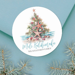 Adesivo Árvore de Natal na Praia Mele Kalikimaka
