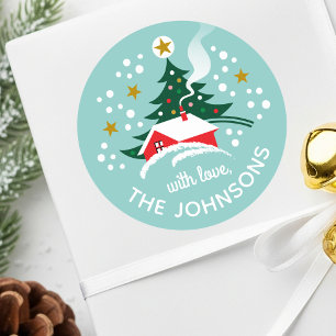 Adesivo Árvore de Natal Nome Personalizado Snow Mint