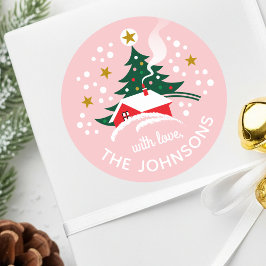 Adesivo Árvore de Natal Nome Personalizado Snow Vintage Ro