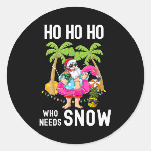 Adesivo Árvore de Natal Palmeira Papai Noel Surfando Praia
