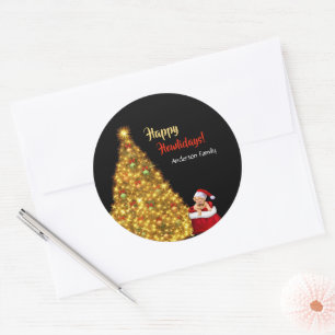 Adesivo Árvore de Natal Red Santa Claus