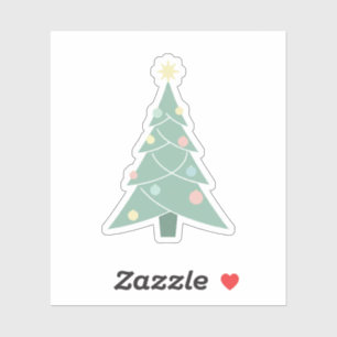 Adesivo Árvore de Natal Retro Pastel Mid-Century Modern 