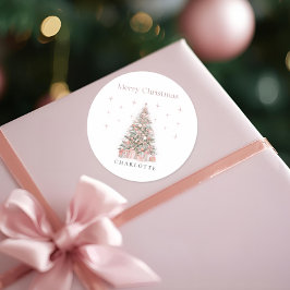 Adesivo Árvore de Natal Rosa Moderno – Férias Personalizad