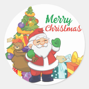 Adesivo Árvore de Natal Santa Claus Feliz Natal