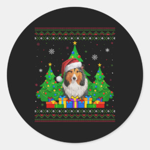 Adesivo Árvore de Natal Santa Hat Shetland Ela