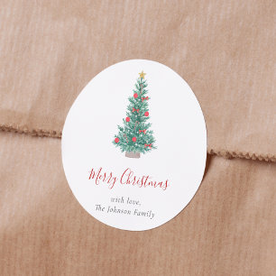 Adesivo Árvore de Natal Simples Festiva em Aquarela