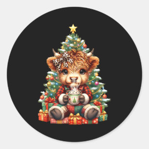 Adesivo Árvore de Natal Vaca das Terras Altas Bezerra Fofa