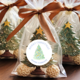 Adesivo Árvore de Natal Verde de Aquarela Avô