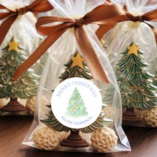 Adesivo Árvore de Natal Verde de Aquarela Avô