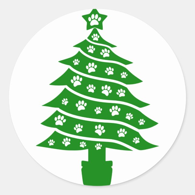 Adesivo Árvore de Natal Verde Imprimida pela Caneta Canina (Frente)