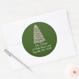 Adesivo Árvore de Natal Verde Simples e Elegante Endereço 