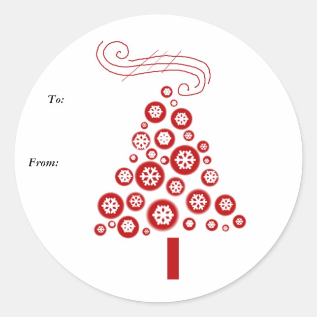 Adesivo Árvore de Natal Vermelha e Branca (Frente)