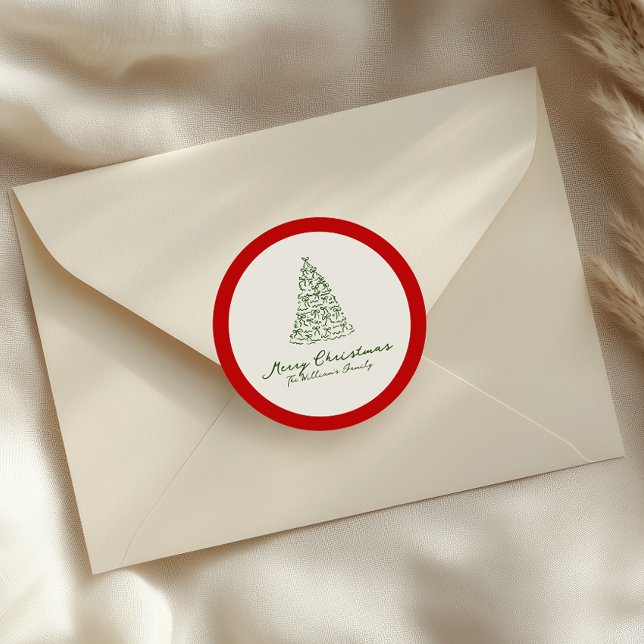 Adesivo Árvore de Natal Vermelha e Verde (Criador carregado)